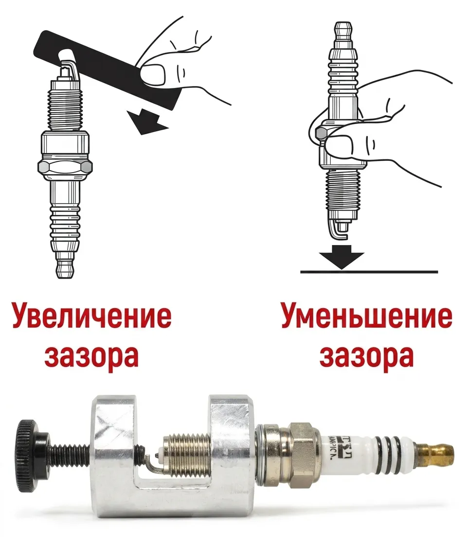 инструмент для открытия зазора свечи (отгибание бокового электрода)