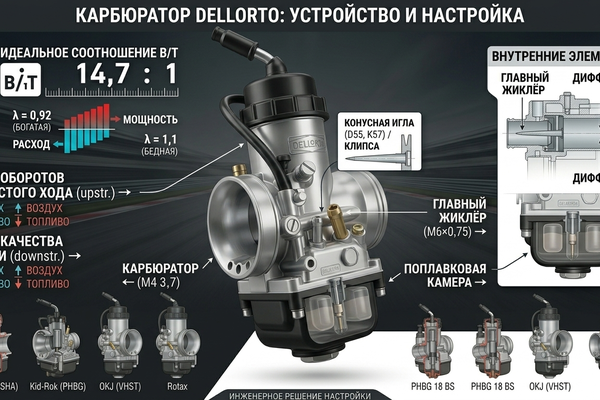 Карбюратор Dellorto: устройство, принцип работы и настройка