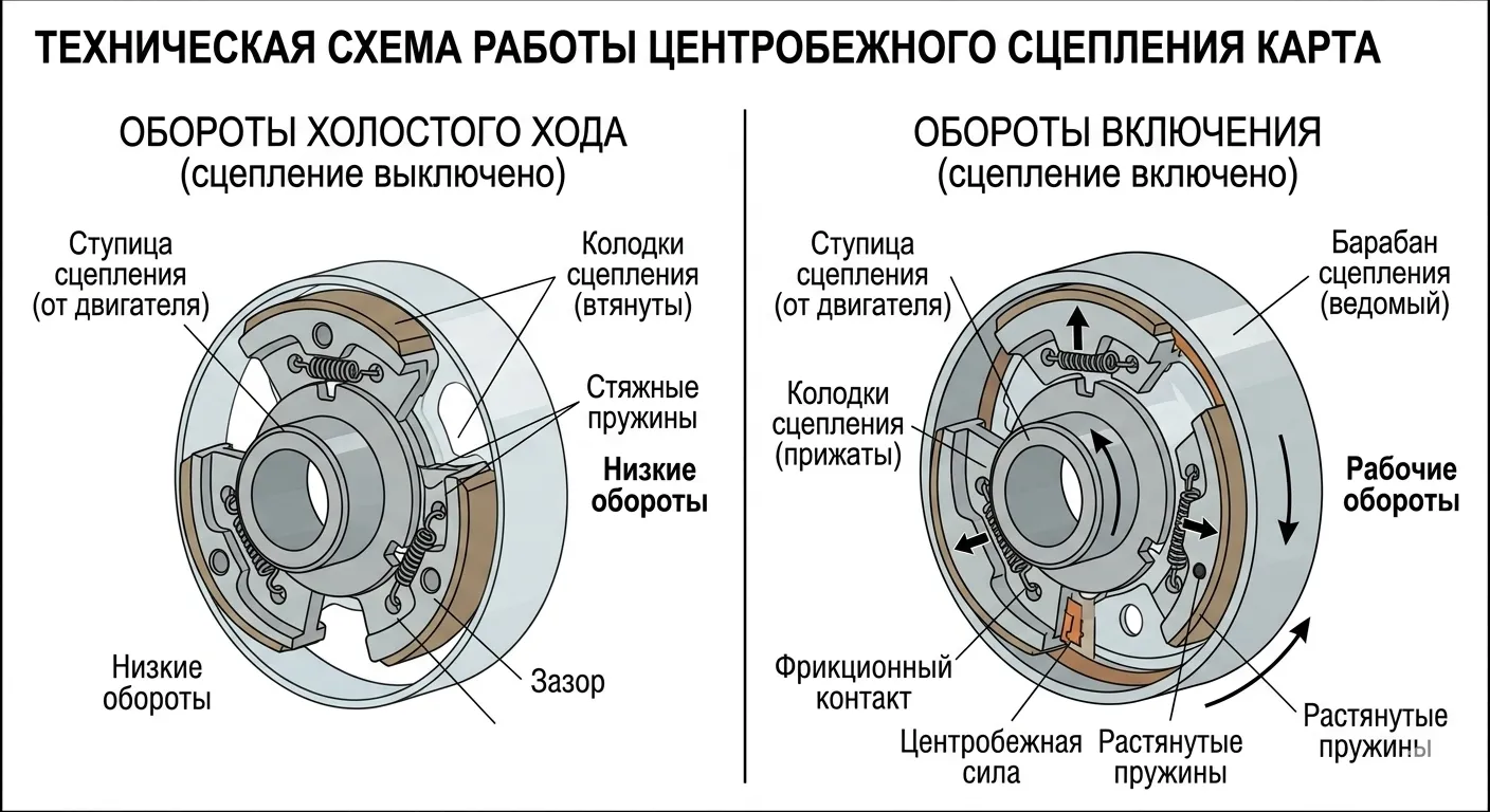Принцип работы сцепления на карте