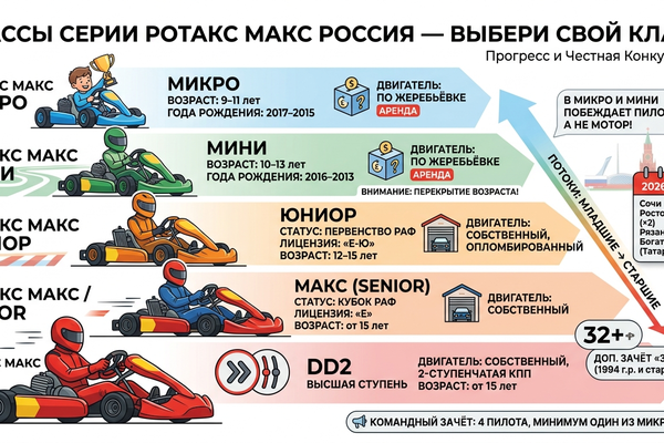 Классы Ротакс Макс: кто где едет