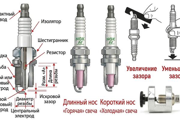 Свеча зажигания в картинге: устройство, калильное число, зазор и допуски по классам