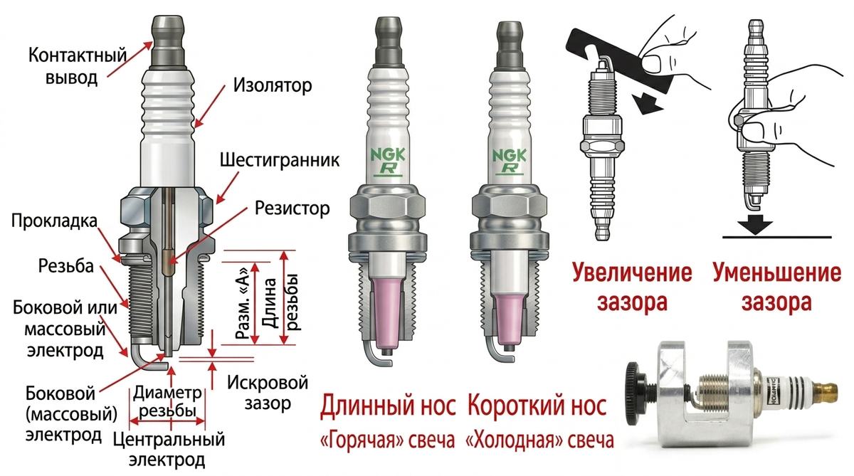 Свеча зажигания в картинге: калильное число, зазор, допуски | Gripline